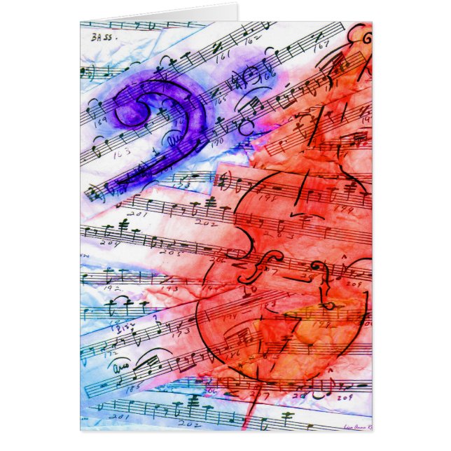 低音音楽カットシート-カード (正面)