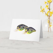 低音魚釣りクランクベイトグリーティングカード カード (黄色い花)