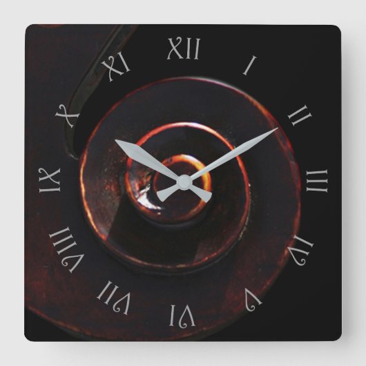 低音2グレースクリプトローマ数字wccn スクエア壁時計 (正面)