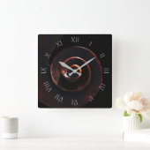 低音2グレースクリプトローマ数字wccn スクエア壁時計 (ホーム)