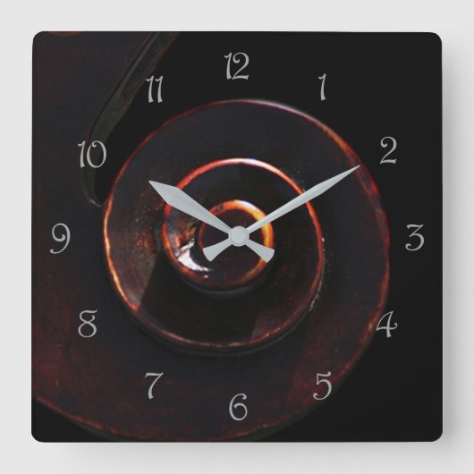 低音2グレースクリプト番号wccn スクエア壁時計 (正面)