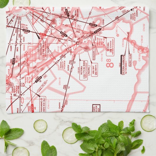 低高度グラフのルート設定 キッチンタオル (折り畳み)