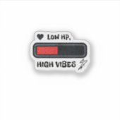 低HP、ハイ・バイブス面白グッズ シール (正面)