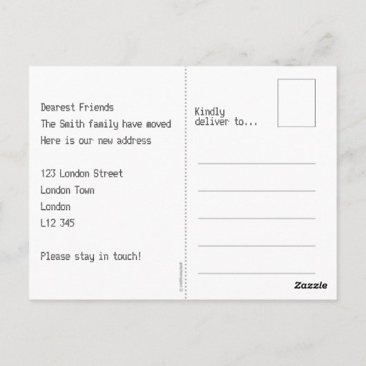 住おもしろい所はがきの変更 ポストカード (裏面)