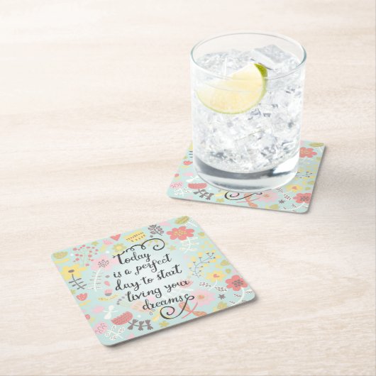 住み始めて下さいあなたの夢 スクエアペーパーコースター (インサイチュ)