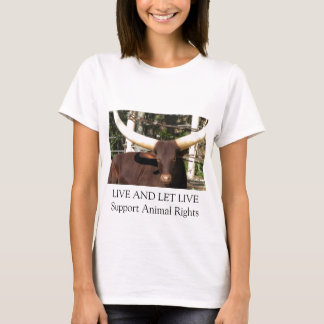 住み、生きているサポート動物権を許可して下さい Tシャツ