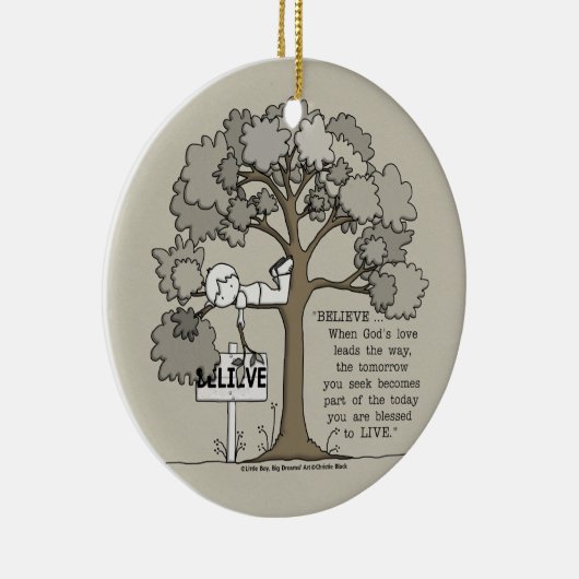 住むために信じて下さい セラミックオーナメント (右)