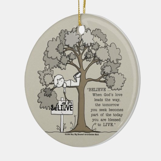 住むために信じて下さい セラミックオーナメント (左)