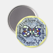 住む蝶モザイクのマグネット語 マグネット (正面/裏面)