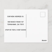 住んでいる住所の牛モーの変更 ポストカード (裏面)