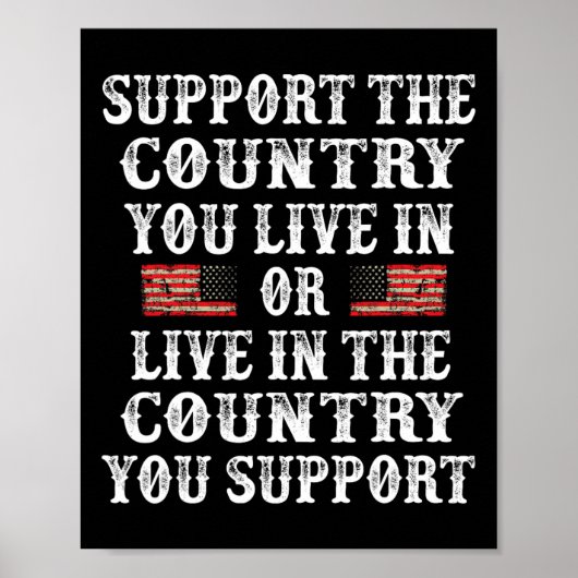 住んでいる国を応援しよう T シャツ 独立記念日 ポスター (正面)