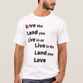 住んでいる土地を愛するか、愛する土地に住む Tシャツ (正面)