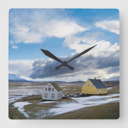 住コンテンポラリー宅 スクエア壁時計 (正面)