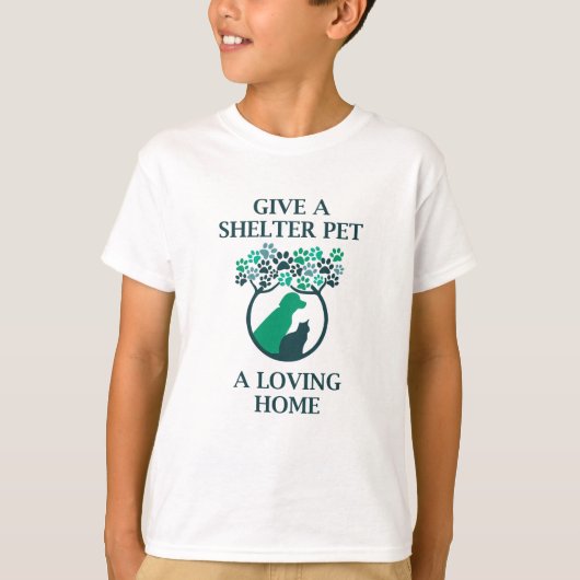 住与え所で愛情のある家をペットにする Tシャツ (正面)