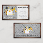 住宅およびツールロゴ |鉄鋼と木材 名刺 (正面/裏面)