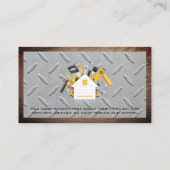 住宅およびツールロゴ |鉄鋼と木材 名刺 (裏面)