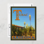 住宅のサボテン風景、 アリゾナ州ツバック ポストカード (正面/裏面)