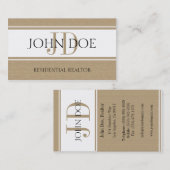 住宅の不動産仲介業者の不動産のモノグラムの暗闇タン 名刺 (正面/裏面)