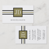 住宅の不動産仲介業者の仲介商のモノグラムの白書 名刺 (正面/裏面)