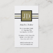 住宅の不動産仲介業者の仲介商のモノグラムの白書 名刺 (裏面)