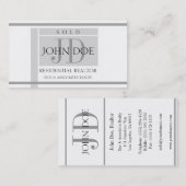 住宅の不動産仲介業者の印はW/Wを縞で飾ります 名刺 (正面/裏面)