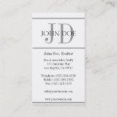 住宅の不動産仲介業者の印はW/Wを縞で飾ります 名刺 (裏面)