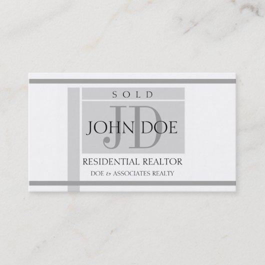 住宅の不動産仲介業者の印はW/Wを縞で飾ります 名刺 (正面)