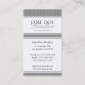 住宅の不動産仲介業者の銀の原稿の点か白書 名刺 (裏面)