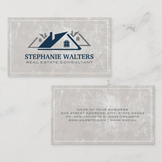 住宅の屋上 |不動産実在代理業者 名刺 (正面/裏面)