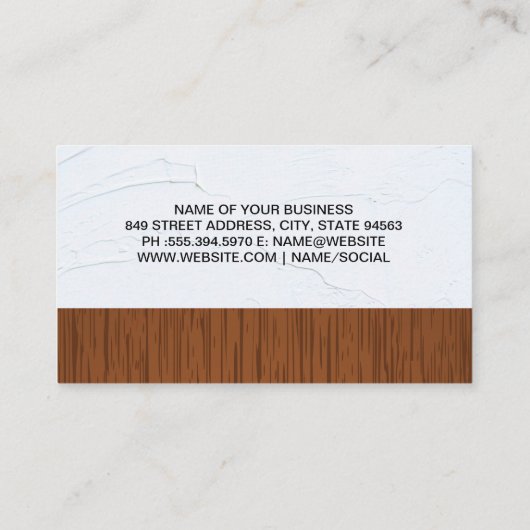 住宅の屋根 |木製の広い壁 名刺 (裏面)