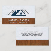 住宅の屋根 |木製の広い壁 名刺 (正面/裏面)