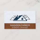 住宅の屋根 |木製の広い壁 名刺 (正面)