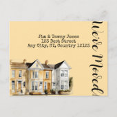 住宅の水彩行住所の変更 ポストカード (正面)