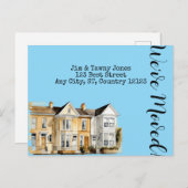 住宅の水彩行住所の変更 ポストカード (正面/裏面)