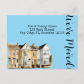 住宅の水彩行住所の変更 ポストカード (正面)