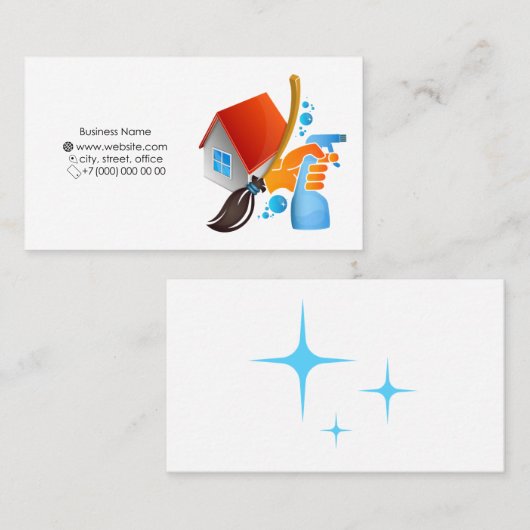 住宅の清掃と洗濯の名刺 名刺 (正面/裏面)