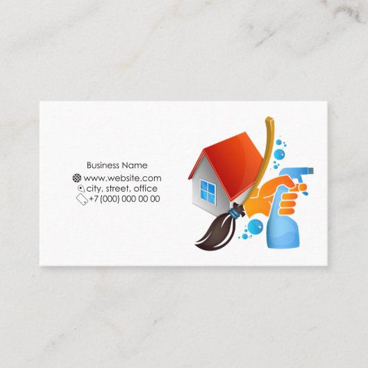 住宅の清掃と洗濯の名刺 名刺 (正面)