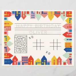 住宅カラフル誕生日活動ランチョンマット