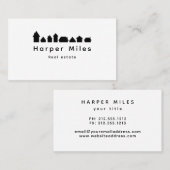 住宅シルエ実在ットエステートビジネスカード 名刺 (正面/裏面)