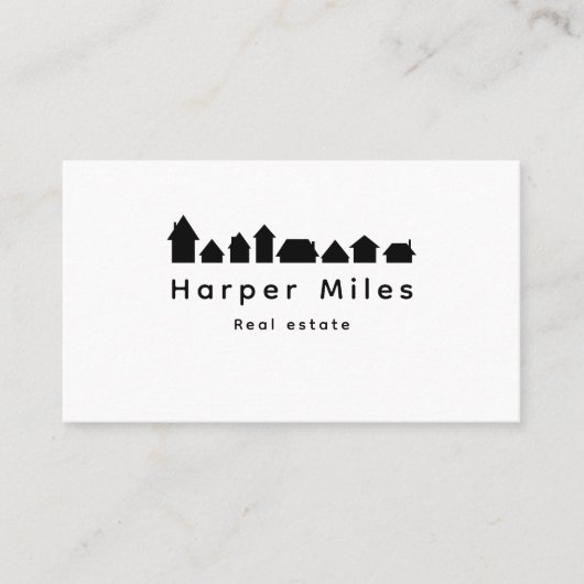 住宅シルエ実在ットエステートビジネスカード 名刺 (正面)