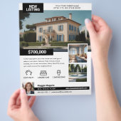 住宅リスト販売実在不動産チラシテンプレート チラシ (手)