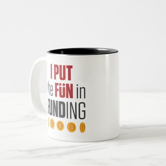 住宅ローンのブローカーのローンの役員I資金のおもしろい ツートーンマグカップ (正面左)