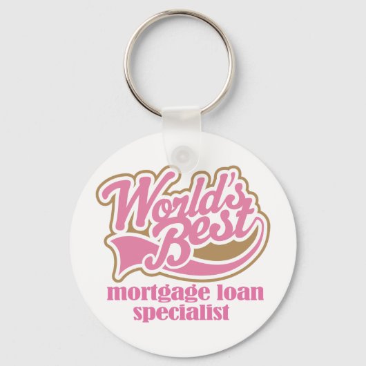 住宅ローンの専門家ピンクの贈り物 キーホルダー (正面)