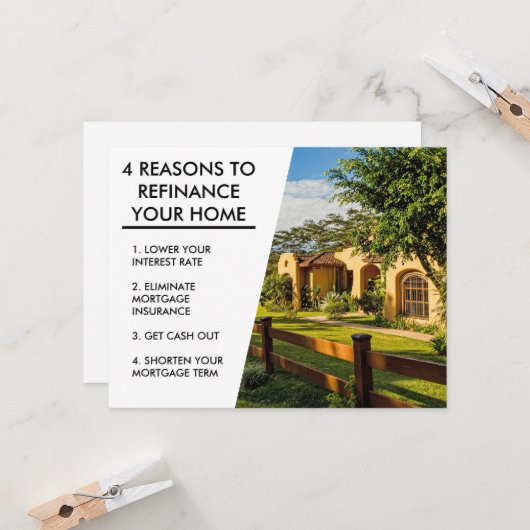 住宅ローン会社のマーケティングの再融資 カード (正面/裏面インサイチュ)