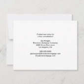 住宅ローン会社のマーケティングの再融資 カード (裏面)