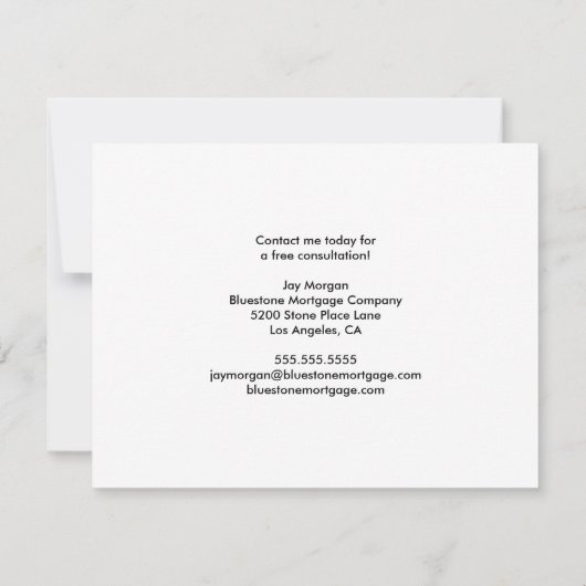 住宅ローン会社のマーケティングの再融資 カード (裏面)