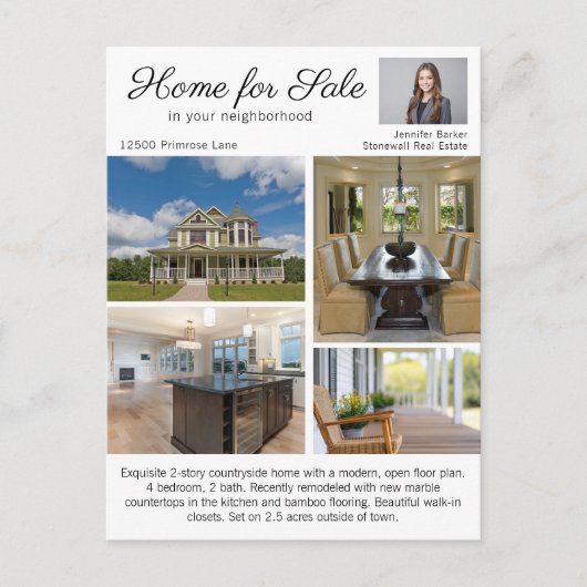 住宅不動産上場実在写真マーケティング ポストカード (正面)