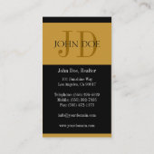 住宅不動産仲介業者ストライプ金ゴールド 名刺 (裏面)