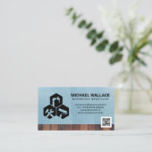 住宅修理アイコン | QRコードテンプレート 名刺 (スタンド正面)