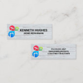 住宅修理サービス |白レンガの壁 スキニー名刺 (正面/裏面)